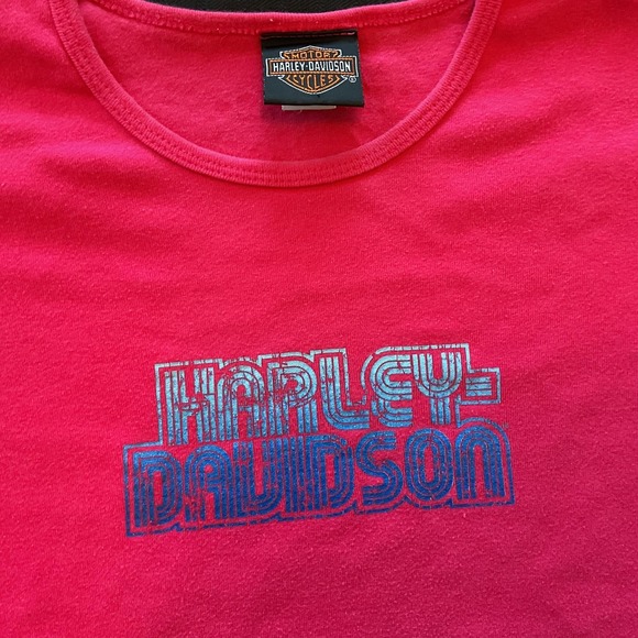 Harley-Davidson Shirt Womens Large Pink Graphic Shepparton Australia Motorcycle - Picture 2 of 7
